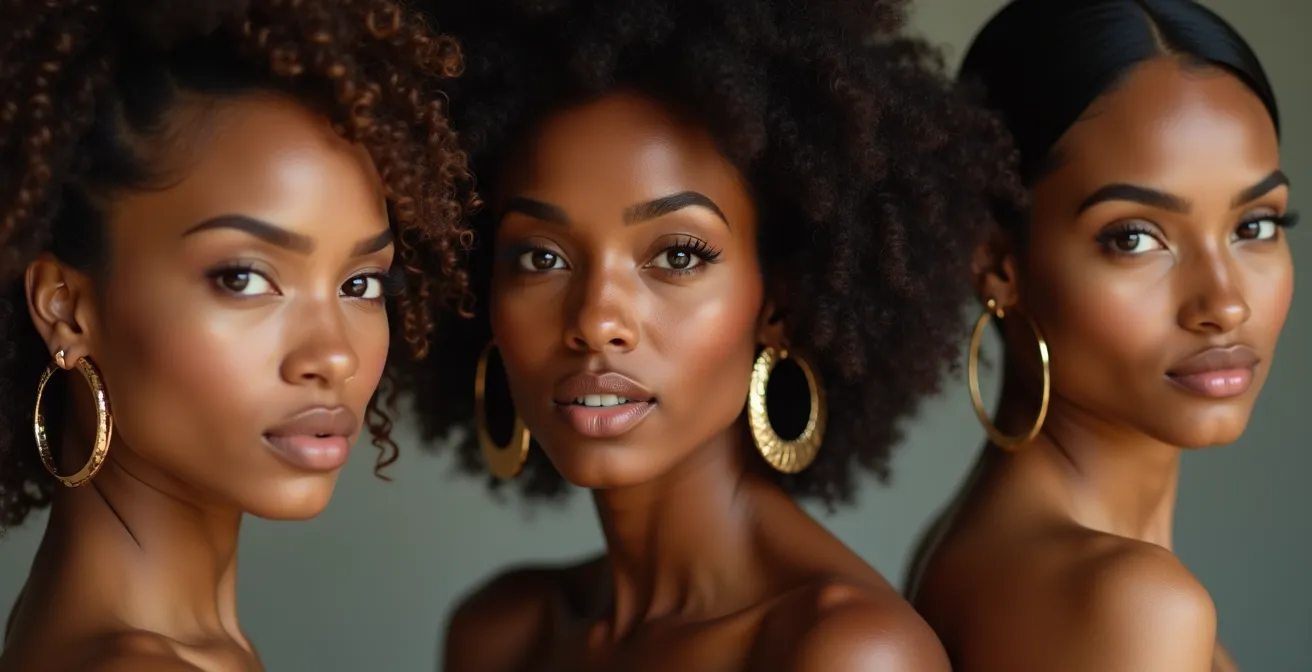 Diverse Frauen verschiedener Kulturen tragen unterschiedliche Creolen-Stile