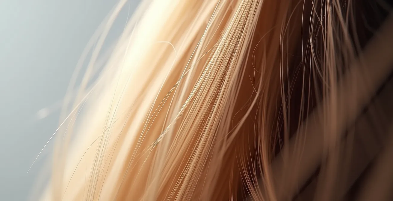 Makroaufnahme von unterschiedlichen Haarstrukturen: feines und dickes Haar im direkten Vergleich