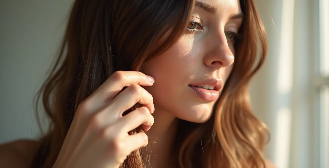 Detailaufnahme der korrekten Anwendungstechnik von Hitzeschutzspray